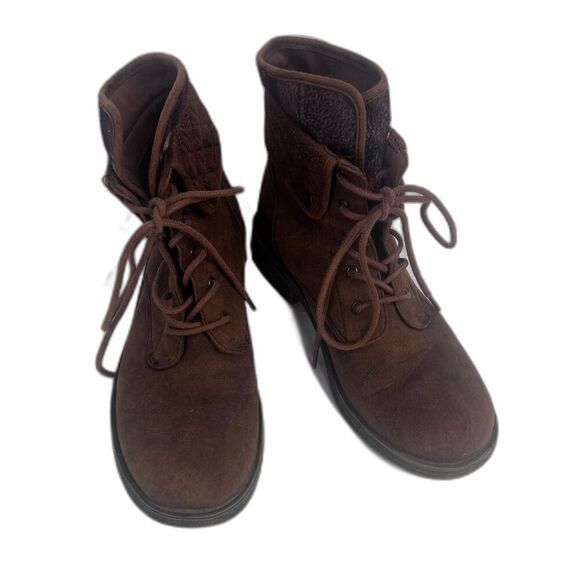 American Eagle Brown Lace Up Plaid Contrast Ankle Bootie Size 8 - Picture 2 of 10